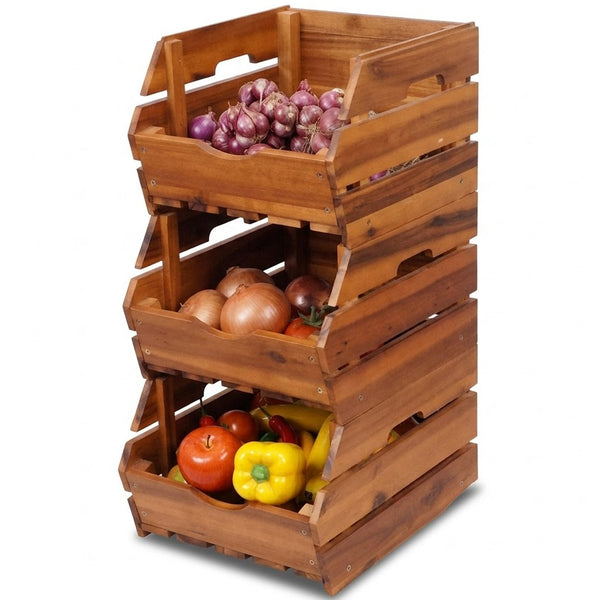 Pull Out Spice Rack Organizer - Smooth Sliding Solid Wood Cabinet Shelf