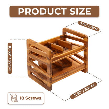 Rolling Can Organizer Rack - Solid Wood Gravity Feed Beverage Dispenser