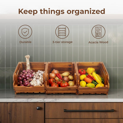 Pull Out Spice Rack Organizer - Smooth Sliding Solid Wood Cabinet Shelf