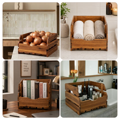 Pull Out Spice Rack Organizer - Smooth Sliding Solid Wood Cabinet Shelf
