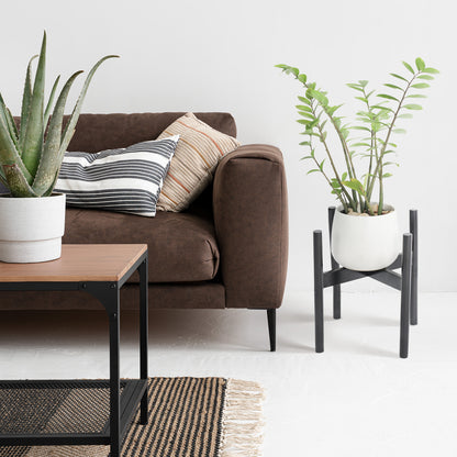Solid Wood Mid-Century Plant Stand 11.9" x 12.5" - Indoor Flower Pot Holder